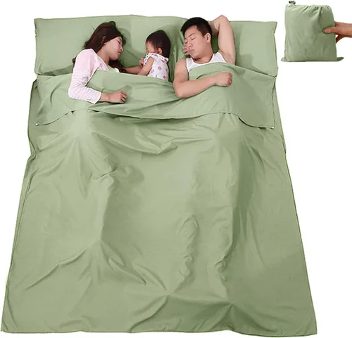 V VILISUN Forro para saco de dormir, ligero, portátil, suave para viajes y campamento, con bolsa compacta y de transporte, para viajes, hotel