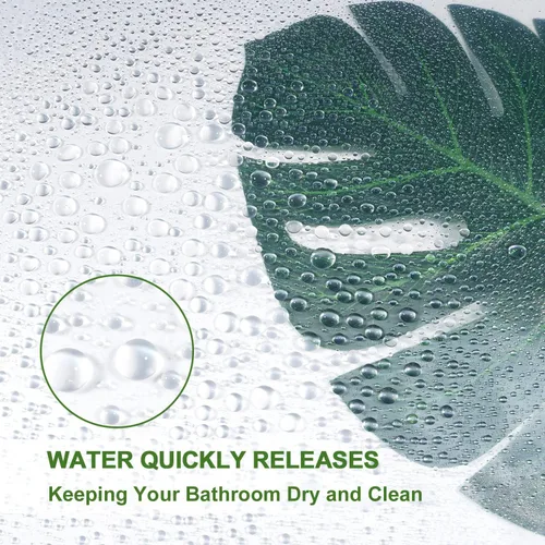Vista 5 de AooHome Forro transparente de cortina de ducha extra largo de 72 x 84, calibre 10, forro de cortina de ducha transparente con ganchos, 5 imanes