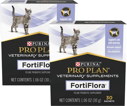 Purina Pro Plan - Suplementos veterinarios Fortiflora Cat Suplemento probiótico para gatos con diarrea, caja de 30 unidades (paquete de 2)