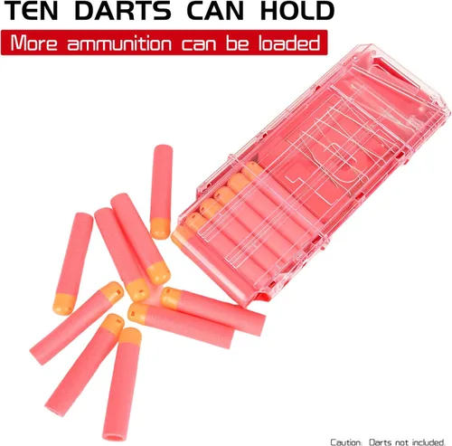 Vista 3 de Clips de revista, paquete de 2 cargadores de clip de dardos de recarga rápida de 10 dardos para Nerf Centurion y Motostryke Mega