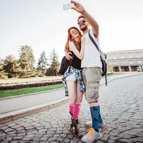 Vista 6 de 3 pares de calcetines de compresión para mujeres y hombres circulación de 20-30 mmHg