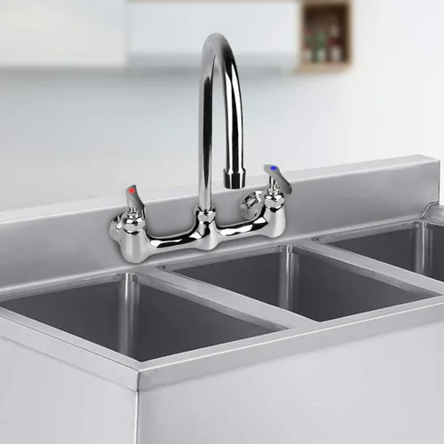 Vista 6 de COOLWEST Caño giratorio de cuello de cisne de 8 pulgadas para grifo de fregadero de cocina comercial, boquilla giratoria de 2.2 GPM, piezas