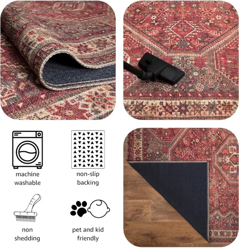 Vista 8 de Keen Home Design 2x3 Rug - Machine Washable Entry Rug with Non-Slip Backing, Ideal for Enteryway, Kitchen, Bathroom, Laundry Room - Vintage, Easy
