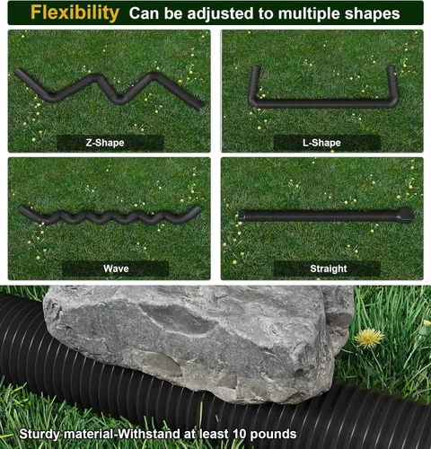 Vista 2 de Ogutter Extensiones de bajante de canalón de lluvia, extensor de bajante para drenaje de agua de lluvia flexible, tubo de extensión de drenaje