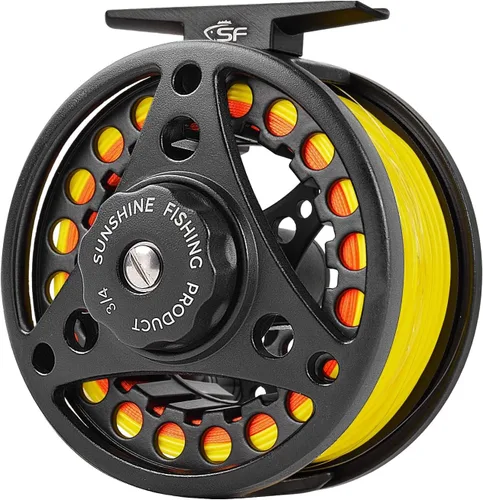 SF SF-001 Carrete de pesca con mosca de arbor grande con cuerpo de aleación de aluminio 3/4wt 5/6wt 7/8wt Carrete de pesca con mosca precargado