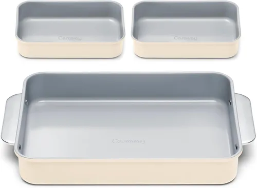 Vista 36 de Caraway Sartén rectangular de cerámica antiadherente de 9 x 13 pulgadas, revestimiento de cerámica naturalmente resbaladizo, no tóxico, libre