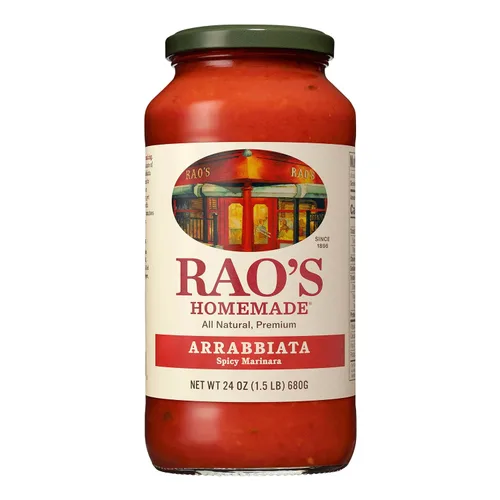 Salsa arrabbiata Rao’s Homemade, 24 oz, salsa de tomate picante para pasta, baja en carbohidratos, apta para dietas Keto, natural, calidad premium,