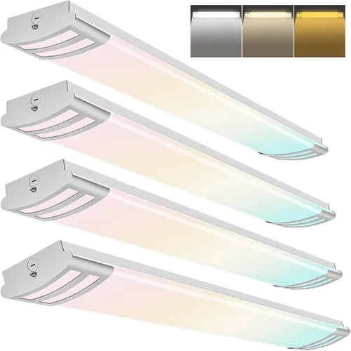 Vista 9 de hykolity Luces LED lineales de montaje empotrado de 4 pies 3CCT de 50 W, 5000 lm, 3000 K/4000 K/5000 K seleccionables, luces LED de 4 pies