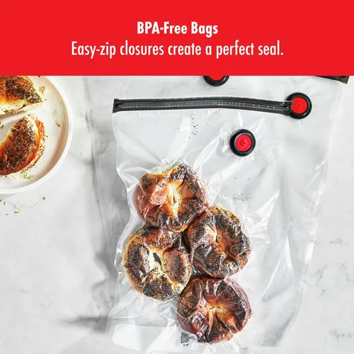 Vista 4 de ZWILLING Fresh & Save - Bolsas selladoras al vacío de varios tamaños, 30 unidades, bolsas reutilizables para Sous Vide