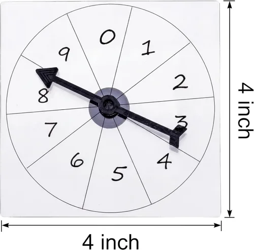 Vista 2 de Gejoy Spinners transparentes a granel para el aula, juego de matemáticas de borrado en seco con flecha giratoria (paquete de 10, transparente)