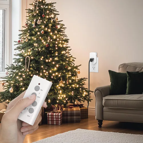 Vista 7 de BN-LINK Interruptor de salida eléctrica con control remoto inalámbrico para luces, ventiladores, luces navideñas, pequeños electrodomésticos, rango