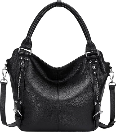 Over Earth Genuine Leather Handbags for Women Hobo Shoulder Bags Ladies Tote Bag