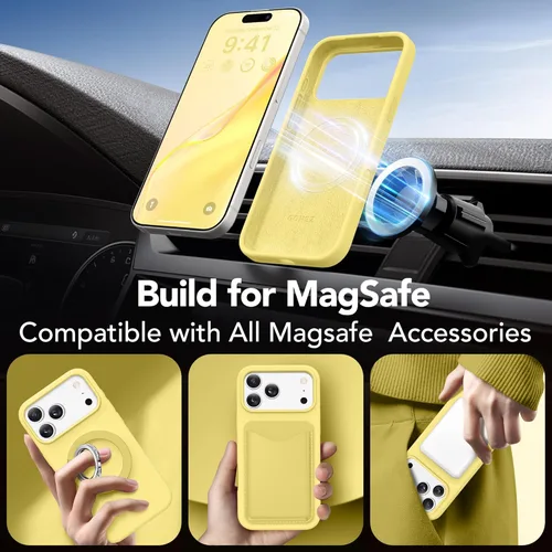 Vista 1208 de GONEZ Funda magnética para iPhone 14, compatible con Magsafe, con protector de pantalla + protector de cámara, forro de microfibra antiarañazos