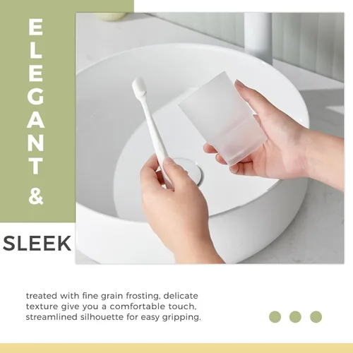 Vista 8 de Vaso de vidrio, vaso de enjuague de baño esmerilado, vaso de repuesto para soporte de cepillo de dientes Aomasi