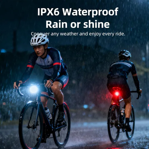 Vista 7 de Bike Light Bike Headlight and Tail Light Rechargeable Battery Set Compatible with Garmin/GoPro Aluminium Alloy IPX6 Waterproof,Bicycle Light Fits