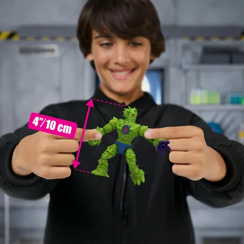 Vista 2 de MrBeast Lab Hybrids Mega Pack, revela diferentes piezas híbridas para crear 5 figuras de acción para mezclar y combinar, incluyendo un experimento