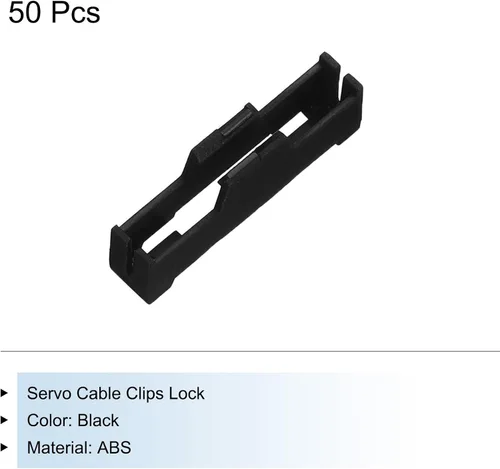 Vista 3 de MECCANIXITY 50 clips de cable servo, extensión servo de ABS, soporte de fijación de hebilla de cable de seguridad para RC avión, barco