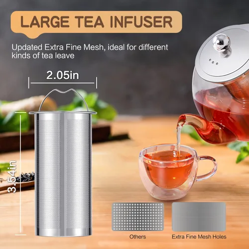 Vista 3 de Tetera de vidrio, Zpose 1200 ml/40 oz de tetera con infusor de acero inoxidable extraíble, tetera de vidrio transparente con línea de escala, tetera