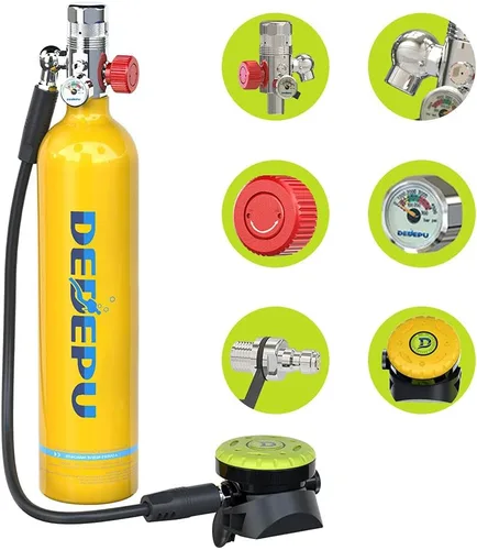 Vista 3 de Tanque de buceo 1L Mini tanque de buceo certificado DOT Tanques de buceo para buceo Equipo de buceo 15 minutos Buceo Sistema de respiración