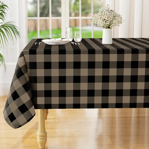 Vista 14 de misaya Mantel cuadrado de vinilo impermeable, mantel con parte trasera de franela de búfalo, mantel de plástico lavable para cena, cocina