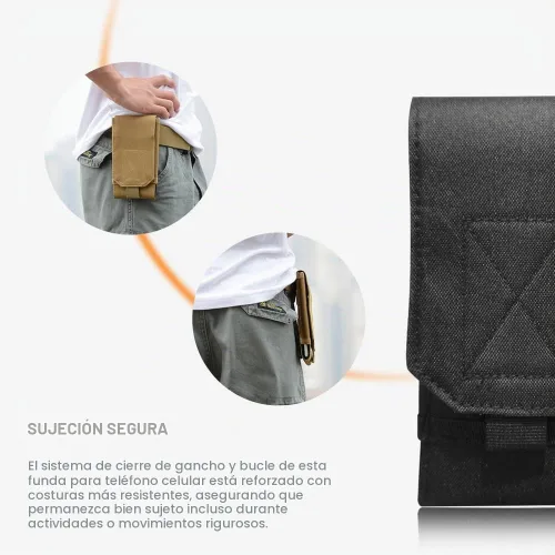 Vista 2 de Funda táctica Molle para teléfono, funda para cinturón compatible con iPhone 14 Plus/14 Pro Max/14 Pro/13 Pro Max/13 Pro/13/12 Pro Max/11 Pro Max/Xs