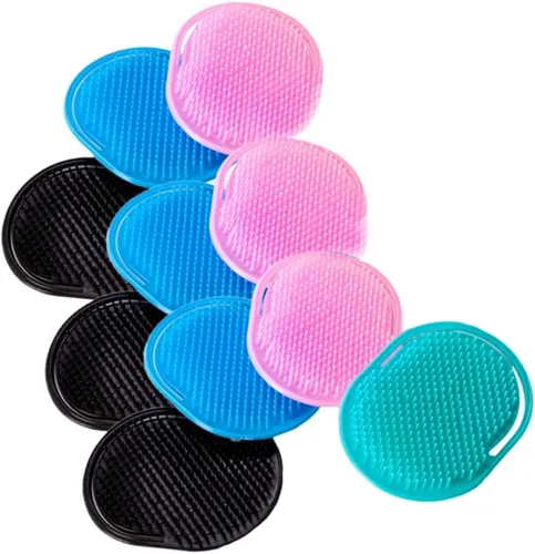 Vista 7 de FRCOLOR Cepillo de champú de plástico peine 10 unids paquete herramienta de masaje para cuero cabelludo flujo sanguíneo color aleatorio