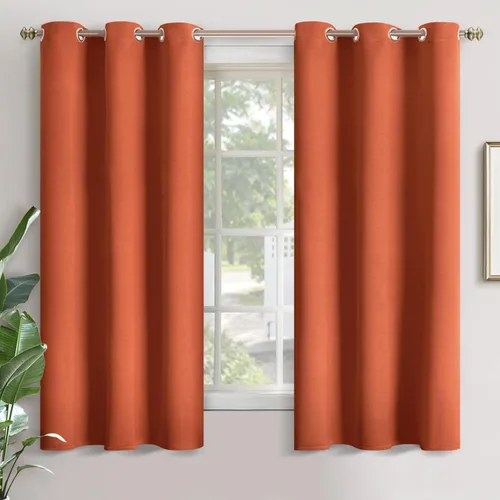 Vista 412 de YoungsTex Cortinas Opacas 100% Aisladas Gris Oscuro de 63 Pulgadas de Largo para Dormitorio, Cortinas de Ventana Térmicas Oscurecedoras con Ojales