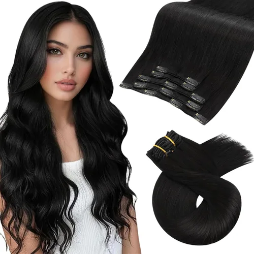 Vista 87 de Moresoo Extensiones de cabello humano con clip, balayage, color marrón oscuro a marrón dorado con clip, extensiones de cabello humano con clip, 5