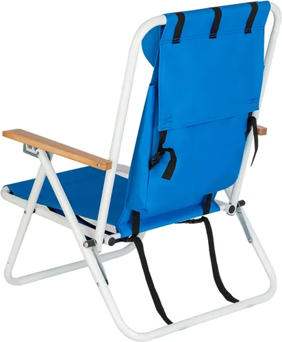 Vista 6 de Silla reclinable plegable de playa, ligera, portátil, con soporte para tazas para campamento, al aire libre, viajes