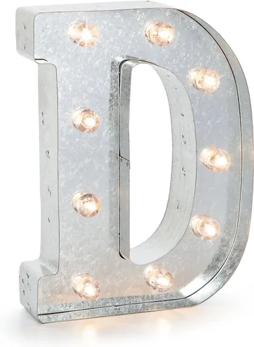 Vista 32 de Darice - Cartel de metal plateado con forma de letra