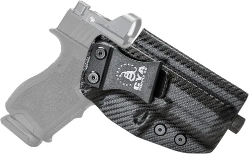 Vista 116 de CYA Supply Co. - Fundas IWB de fibra de carbono listas para ópticas - Múltiples ajustes - Compañía de veteranos - Hecho en EE. UU