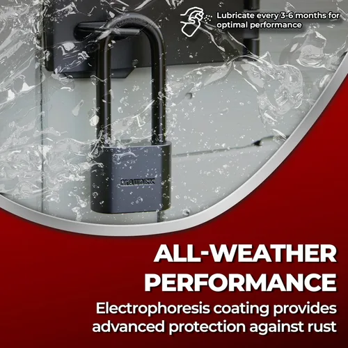 Vista 4 de Maudex® PBE40 - Candado resistente a la intemperie, protección confiable con 5 llaves, revestimiento protector, acero duradero