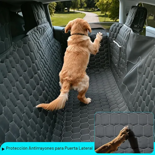 Vista 6 de Meginc Fundas de Asiento para Perros para Asiento Trasero, Asiento de Coche para Perros para Tesla Model 3, Funda de Asiento para Mascotas 100%