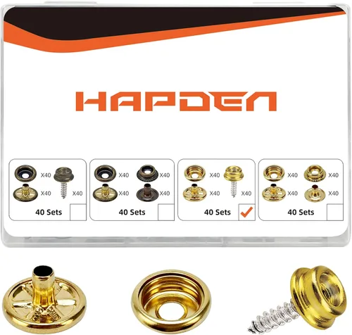 Vista 13 de 160 piezas de botones de presión, kit de cierres a presión, cierres de 15 mm de acero inoxidable de grado marino para lonas de barco, cierres