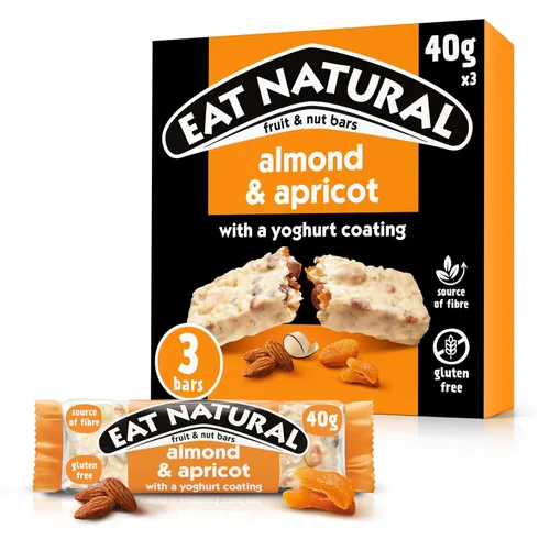 Eat Natural Barra de Frutas y Nueces con Recubrimiento de Almendra Albaricoque y Yogur, 5.29 oz