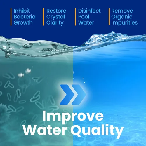 Vista 3 de POOL SHARK Choque de Piscina de Hipoclorito de Calcio al 68% - Paquete de 12 Gránulos de Cloro - Bolsas de 1 lb - Choque de Piscina para Tratamiento