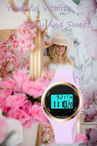 Vista 3 de El deporte al aire libre relojes reloj despertador 5Bar impermeable LED Digital Watch