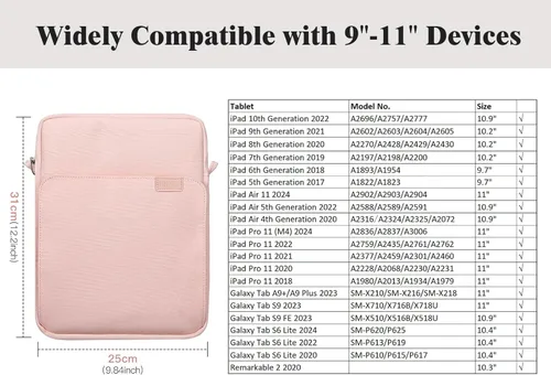 Vista 2 de TiMOVO - Funda para tablet de 9-11 pulgadas con correa para el hombro para iPad 11 pulgadas A16 2025, iPad 10.ª generación 10.9"/10.2", Galaxy Tab