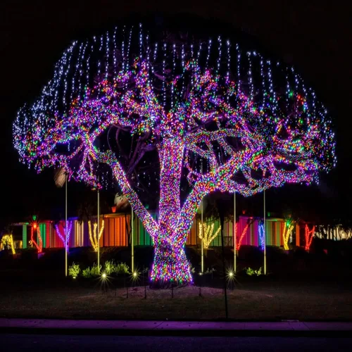 Vista 9 de JMEXSUSS Guirnalda de 600 luces LED que cambian de color enchufable, luces de Navidad blancas cálidas y multicolor de 168 pies con control remoto