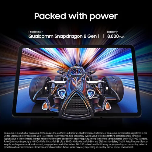 Vista 5 de Samsung Galaxy Tab S8 11" 128GB WiFi 6E Tablet Android, experiencia de PC, pantalla LCD grande, S Pen incluido, cámara ultra ancha, memoria