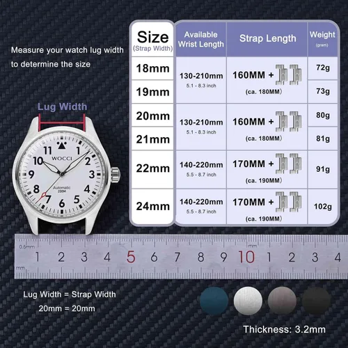 Vista 5 de WOCCI Correa de reloj de metal resistente, correa de reemplazo de acero inoxidable 316L, cierre desplegable, compatible con ancho de lug de reloj