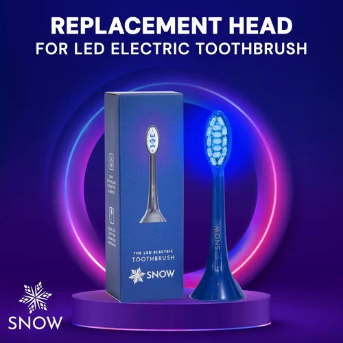 Vista 2 de Snow Cabezal de repuesto para cepillo de dientes eléctrico LED, cabezal de repuesto con cerdas suaves, luz LED azul y tecnología sónica