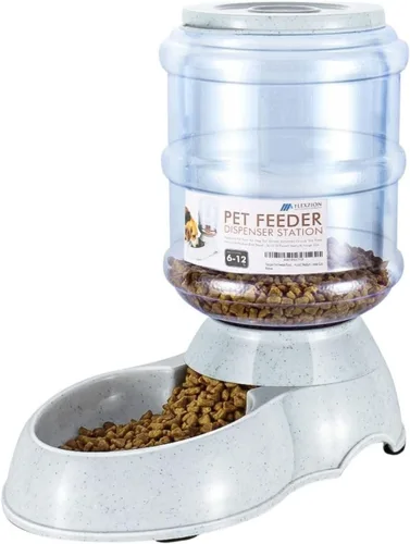 Vista 11 de Bol para mascotas con sistema dispensador automático y almacenamiento de alimento seco, de Flexzion