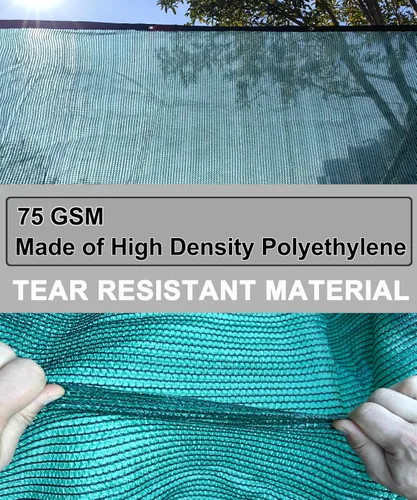 Vista 3 de E.share - Tela verde para 70 % de sombra de bordes con ojales, Verde