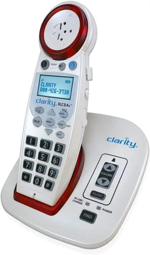 Clarity XLC3.4+ - Teléfono fijo inalámbrico amplificado para personas mayores, ancianos, con problemas auditivos, con discapacidad auditiva |