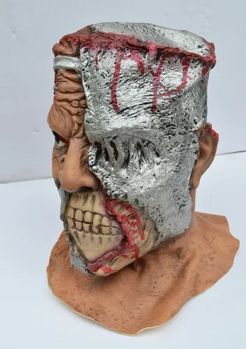 Vista 6 de Acid Tactical Máscara de Halloween Cyborg Terminator cabeza de metal realista disfraz de látex zombi