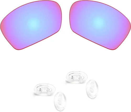 Vista 13 de Eye Opening Stuff Lentes de repuesto polarizadas y almohadillas de nariz compatibles con gafas de sol Oakley Plaintiff OO4057 Dorado