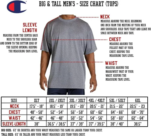 Vista 6 de Champion 2 Pack Hoodie and T Shirt - Big and Tall Mens Sweatshirt and Tee Pack