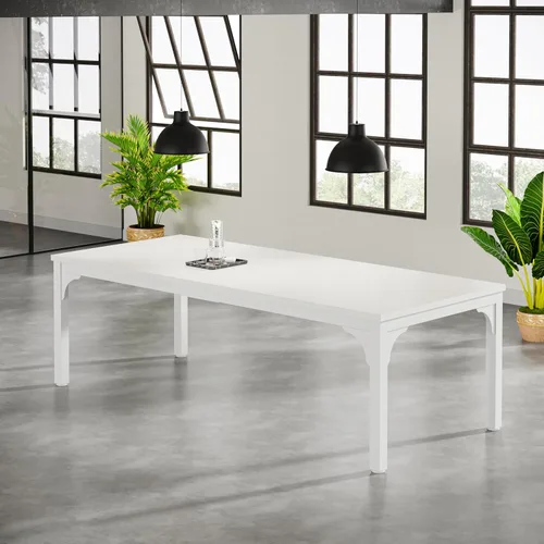Vista 20 de Mesa de conferencias de 6.56 pies, mesa de seminario rectangular grande súper resistente para 8 personas, mesas largas de negocios, 1 unidad