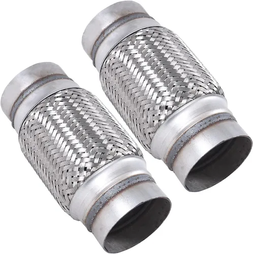 Vista 10 de 2PCS Tubo Flexible de Escape de Acero Inoxidable Doble Trenza Larga de Uso Pesado 2 x 4'' pulgadas con Extremos de 4'' pulgadas de Largo